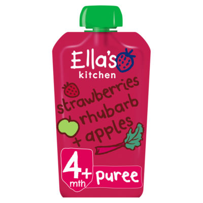 Organic Strawberries, Rhubarb and Apples Baby Pouch 4+ Months 120g thumbnail 2
