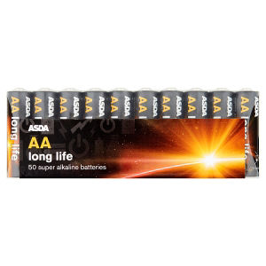 50 AA Long Life Super Alkaline Batteries thumbnail 2