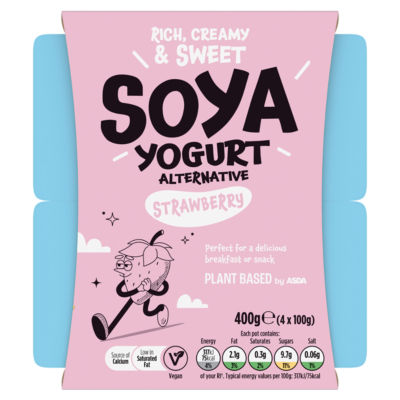 Plant Based Alternative Strawberry Soya Yogurt 4 x 100g (400g) thumbnail 2