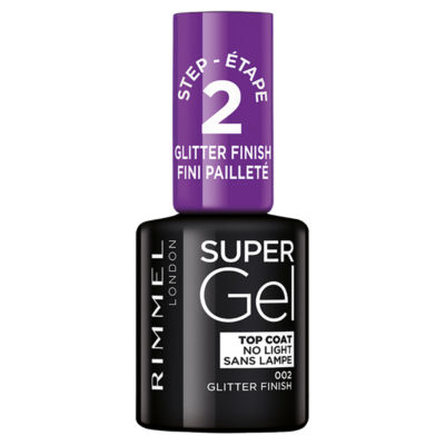 Super Gel Nail Polish Glitter Top Coat 12ml thumbnail 2