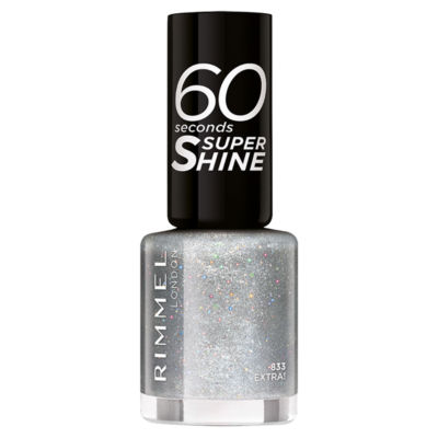 60 Seconds Super Shine Glitter Nail Polish Silver 8ml thumbnail 2