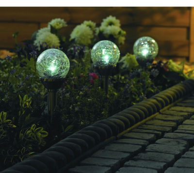 Crackle Stake Light White