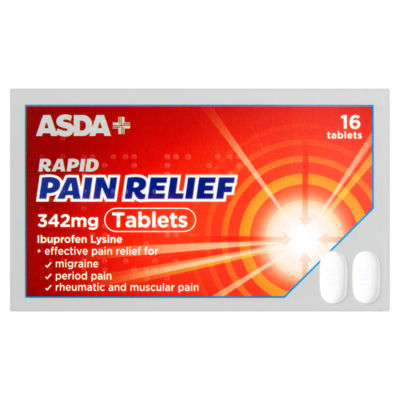 Rapid Pain Relief 342mg Ibuprofen Lysine 16 Tablets