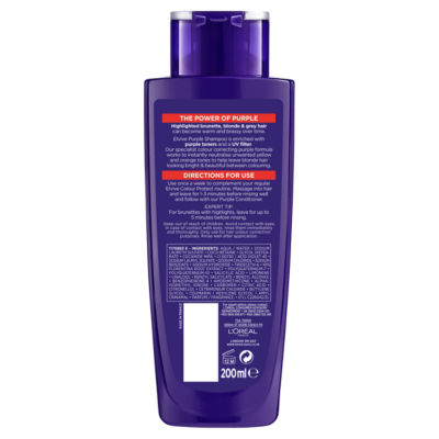 L'Oreal Paris Elvive Purple Shampoo: Anti-Brassiness for Blonde, Highlighted & Grey Hair, 200ml thumbnail 4