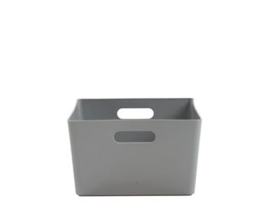 Medium 11.5L Grey Plastic Storage Box thumbnail 2