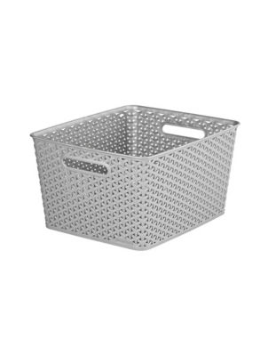 Large 18L My Style Large Rectangular Grey Storage Basket thumbnail 2