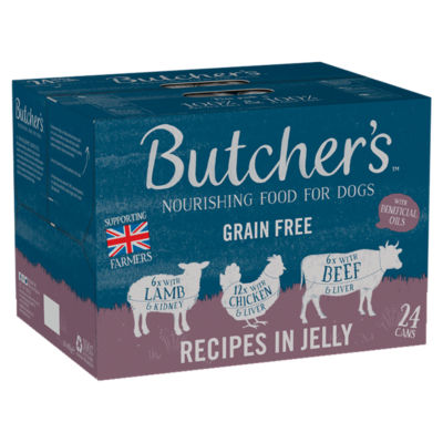 Butcher's Recipes in Jelly Dog Food Tins
