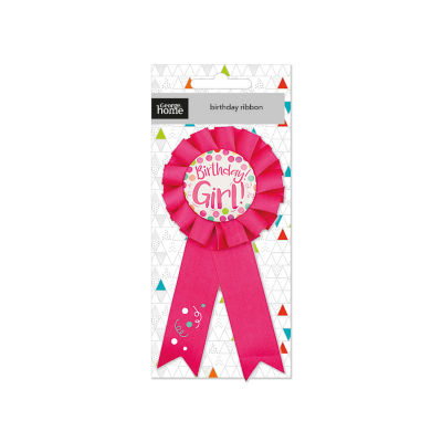 Girls Happy Birthday Ribbon Badge thumbnail 2