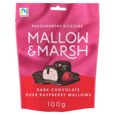 Dark Chocolate Over Raspberry Mallows 100g thumbnail 2
