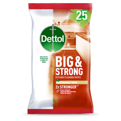 Antibacterial Big & Strong Kitchen Wipes 25 Wipes
