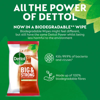 Antibacterial Big & Strong Kitchen Wipes 25 Wipes thumbnail 3
