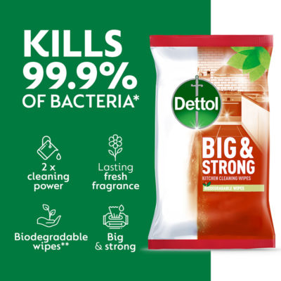 Antibacterial Big & Strong Kitchen Wipes 25 Wipes thumbnail 4
