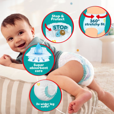 Baby-Dry Nappy Pants Size 6, 28 Nappies, 13kg-19kg, Essential Pack thumbnail 4