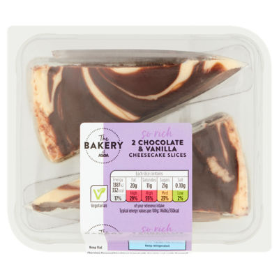 The Bakery at 2 Chocolate & Vanilla Cheesecake Slices 2 x 95g (190g)