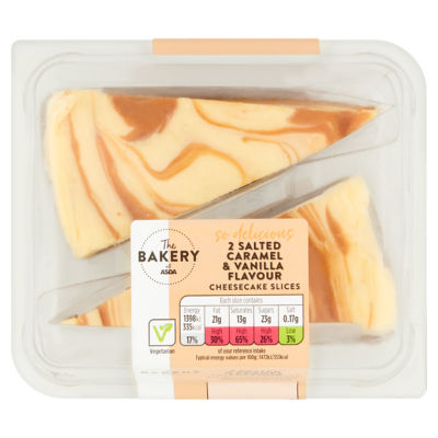 The Bakery at 2 Salted Caramel & Vanilla Flavour Cheesecake Slices 2 x 95g (190g)