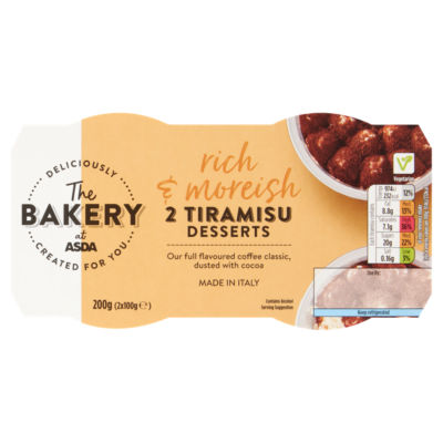 The BAKERY at ASDA Tiramisu Desserts 2 x 100g (200g) thumbnail 2