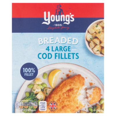 Breaded 4 Large Cod Fillets 440g thumbnail 2