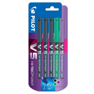 V5 Rollerball Black Green Violet 5pk thumbnail 2