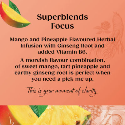 Superblends Focus Mango & Pineapple with Ginseng Tea Bags 30g thumbnail 3