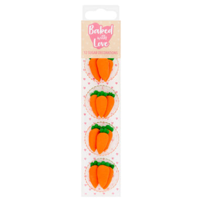 12 Carrots Sugar Decorations