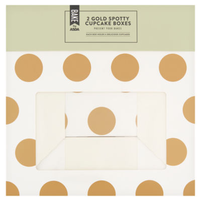 BAKE by 2 Gold Spotty Cupcake Boxes