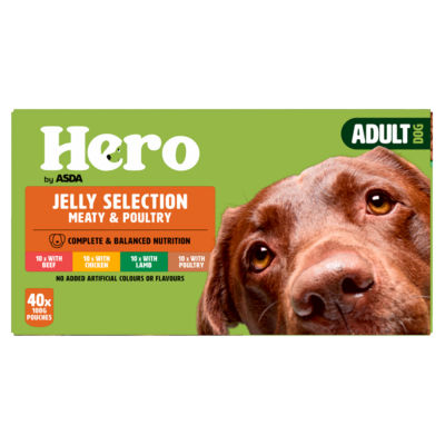 Hero Adult Dog Jelly Selection Meaty & Poultry 40 x 100g (4.0kg) thumbnail 2