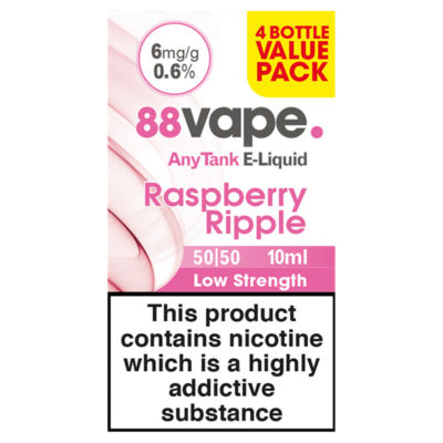 AnyTank E-Liquid 6mg Raspberry Ripple 10ml 4 Pack thumbnail 2