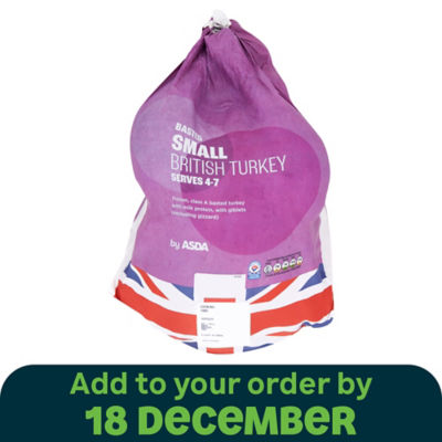 Frozen Small Basted Whole British Turkey 2.6kg - 3.8kg Serves 4-7