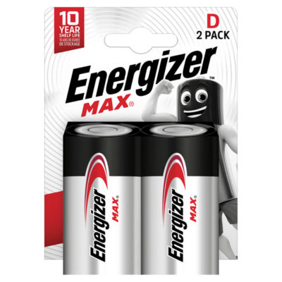 Max D Batteries Alkaline 2 Pack