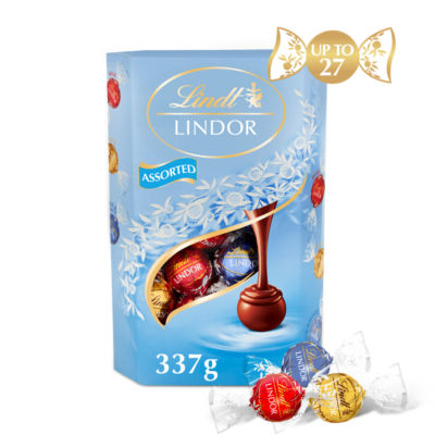 Lindor Milk & White Assorted Chocolate Truffles Box 337g thumbnail 2