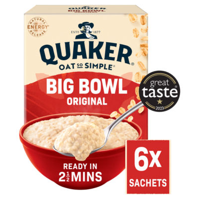 Quaker Oat So Simple Big Bowl Original Porridge Sachets Cereal