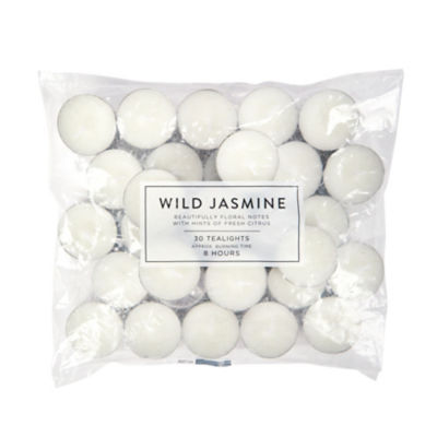 Wild Jasmine Scented 8 Hour Burn Tealights 30pk thumbnail 2