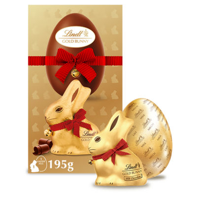 Milk Chocolate Egg With Lindt Gold Bunny 195g thumbnail 2