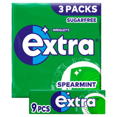 Spearmint Sugarfree Chewing Gum Multipack 3x9 Pieces thumbnail 2