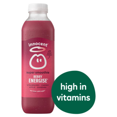 Berry Energise, Strawberry, Cherry, Apple & Guarana Super Smoothie with Vitamins 750ml