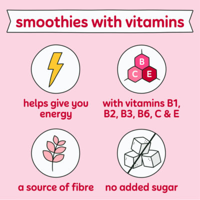 Berry Energise, Strawberry, Cherry, Apple & Guarana Super Smoothie with Vitamins 750ml thumbnail 4