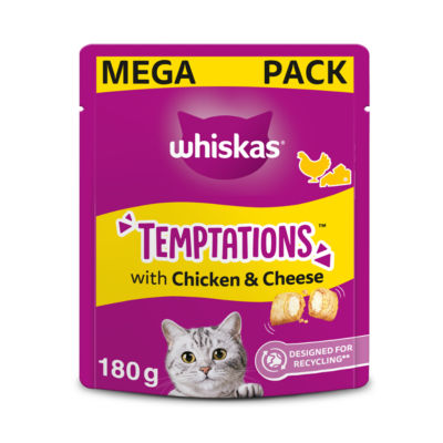 Whiskas Temptations Adult Cat Treats with Chicken & Cheese