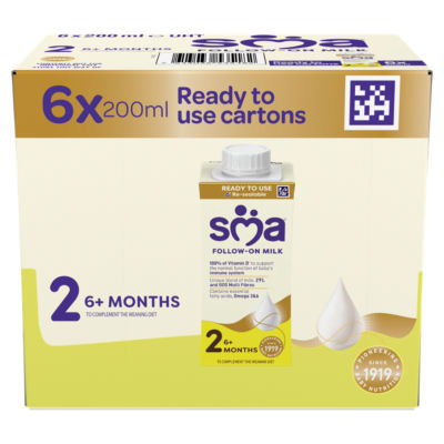 SMA PRO Follow-On Baby Milk 6 Month+ Ready-To-Use Formula Milk 6 Pack