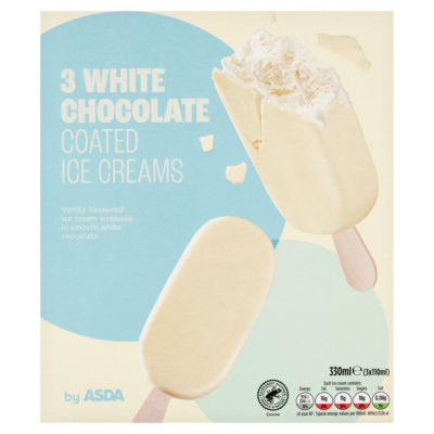 3 White Chocolate Coated Ice Creams 3 x 110ml (330ml) thumbnail 2