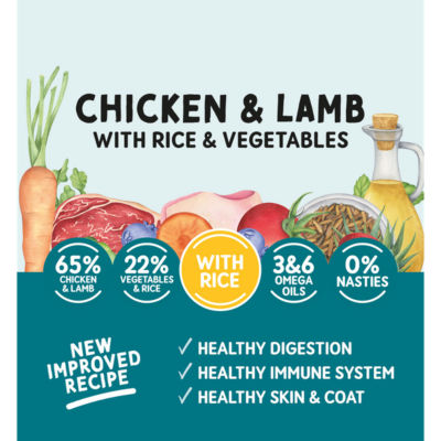 Natural Dog Food Chicken & Lamb with Rice and Vegetables Adult Dog 1 to 7 Years 400g thumbnail 3