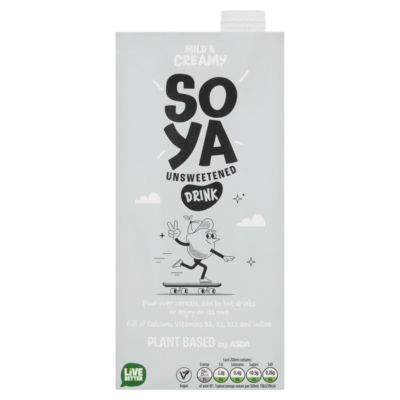Plant Based by ASDA Unsweetened Soya Drink