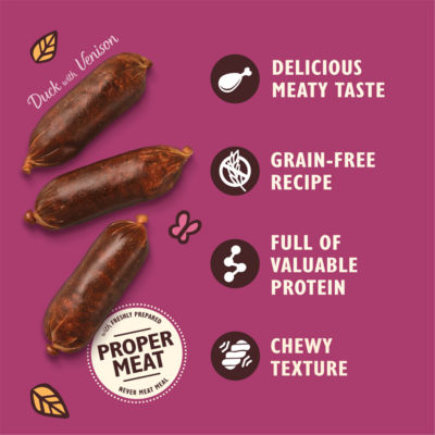 Scrumptious Duck with Venison Sausages Dog Treats 70g thumbnail 3