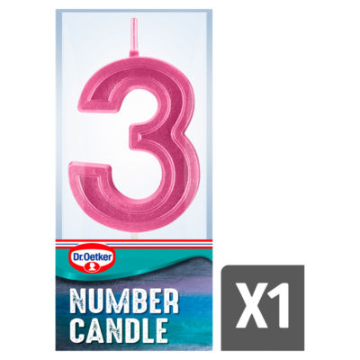 Number Three Birthday Candle