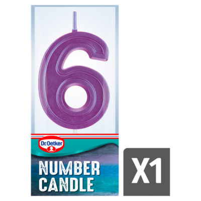 Number Six Birthday Candle