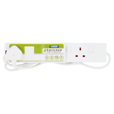 Status 4 Socket 2 Metre Individually Switched Extension Lead 13 Amp