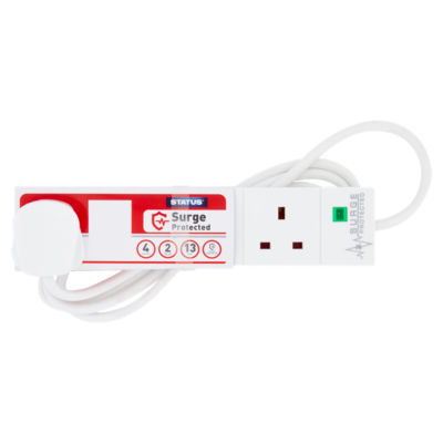 Status 4 Socket 2 Metre Surge Protected Extension Lead 13 Amp