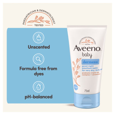 AVEENO Baby Dermexa Good Night Emollient Balm, 75 ml thumbnail 3