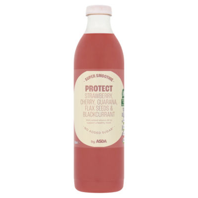 ASDA Protect Super Smoothie Strawberry Guarana Cherry Blackcurrant & Flax Seeds