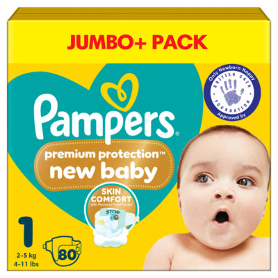 Premium Protection New Baby Size 1, 80 Nappies, 2kg-5kg thumbnail 2