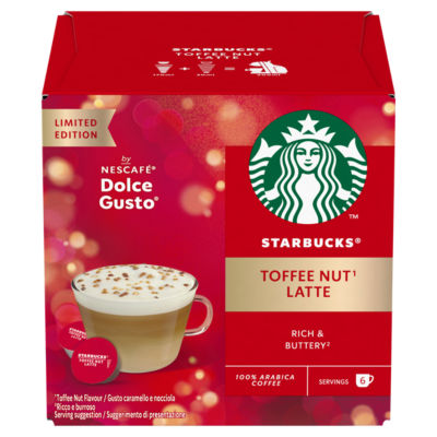 ® Limited Edition Toffee Nut Latte By Nescafé Dolce Gusto, Coffee Pods x12 (6 Servings)